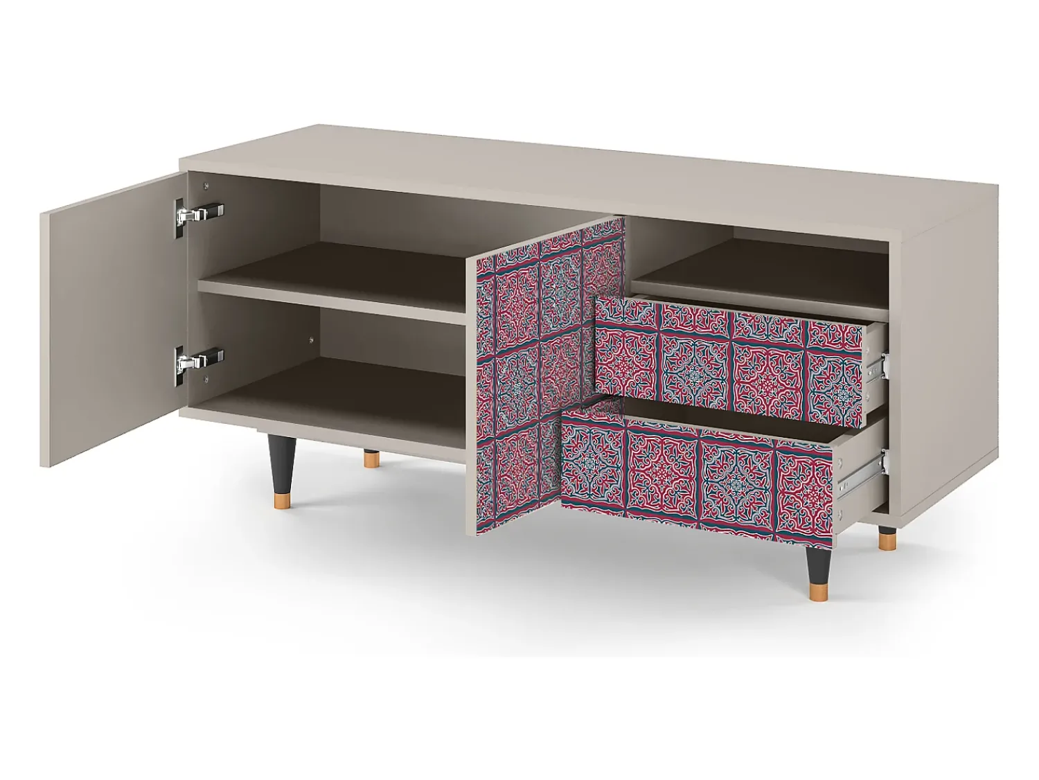 Móvel De Tv* Mueble de TV - 125х56х41 cm - T7 - Riviera Mosaic, Areia Bege