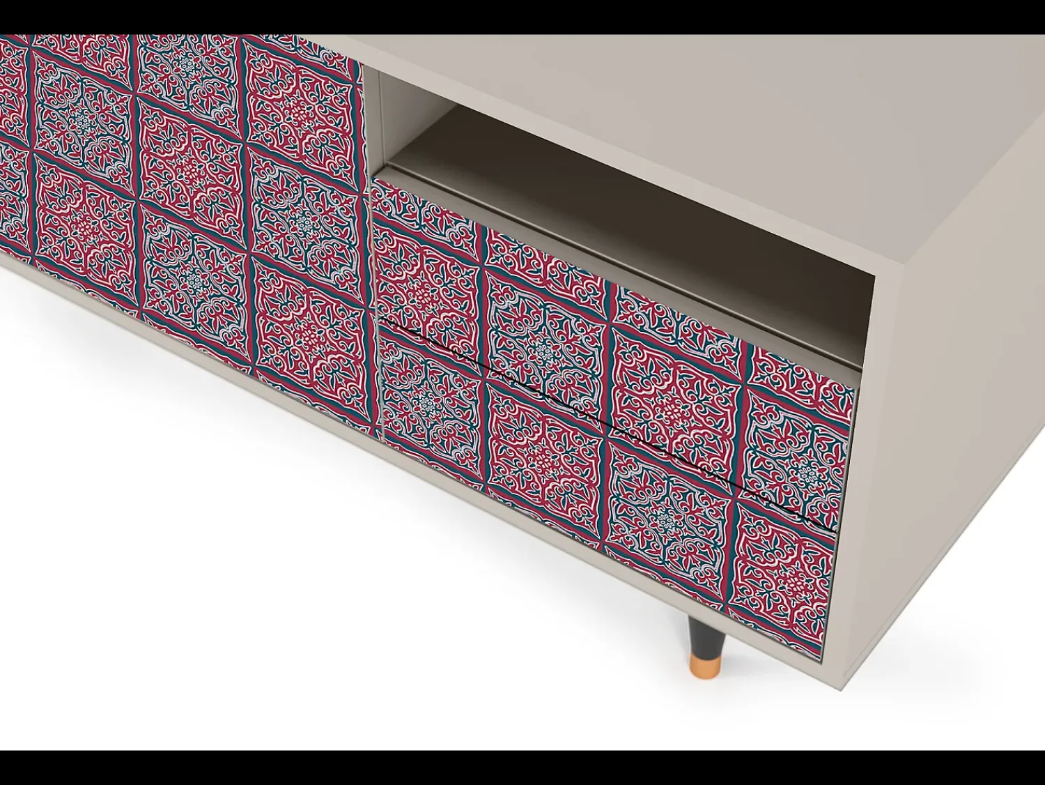 Móvel De Tv* Mueble de TV - 125х56х41 cm - T7 - Riviera Mosaic, Areia Bege