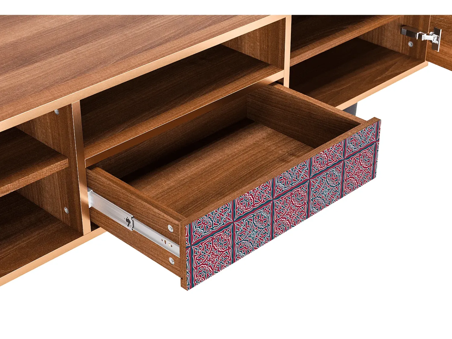 Móvel De Tv* Mueble de TV - 170х59х41 cm - T6 - Riviera Mosaic, Nogueira Castanho