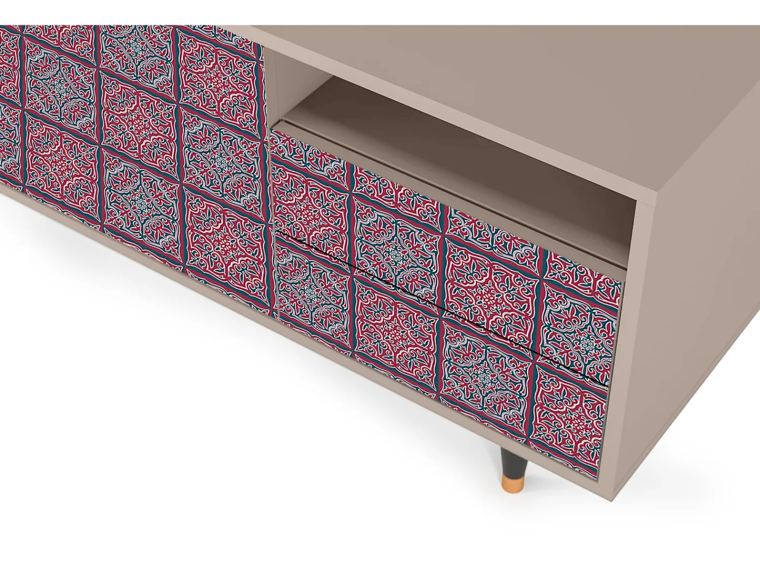 Móvel De Tv| Mueble de TV - 125х56х41 cm - T7 - Riviera Mosaic, Latte Bege