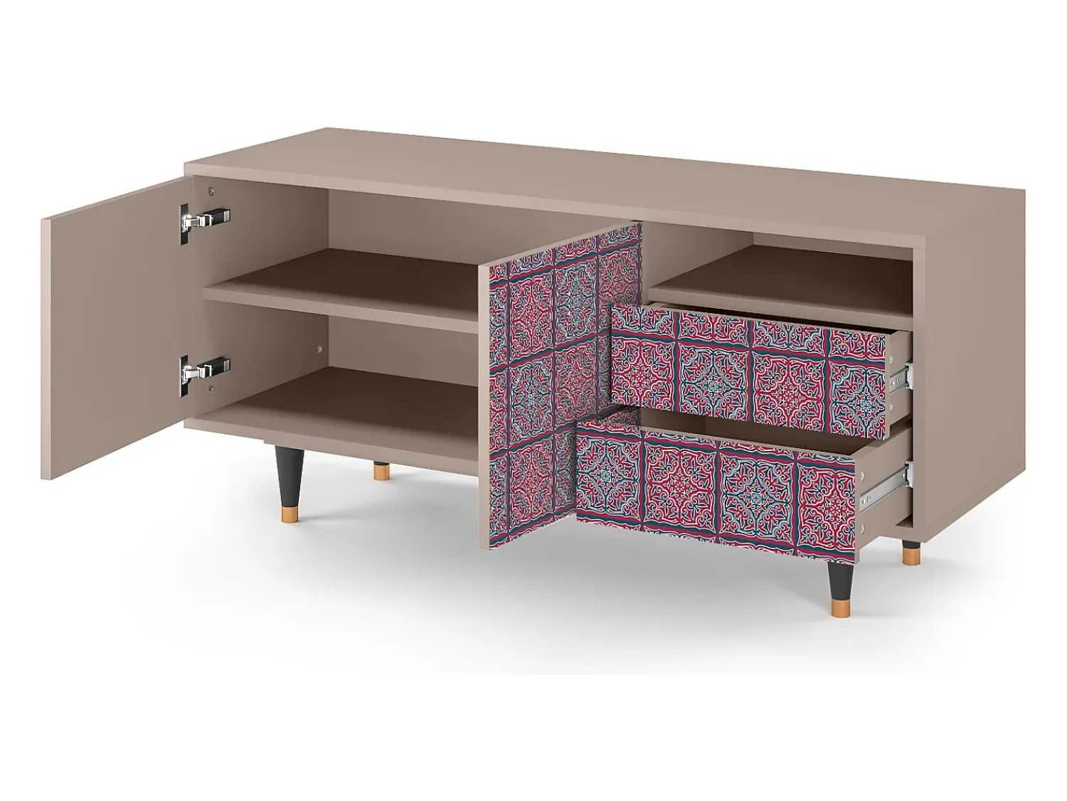 Móvel De Tv| Mueble de TV - 125х56х41 cm - T7 - Riviera Mosaic, Latte Bege