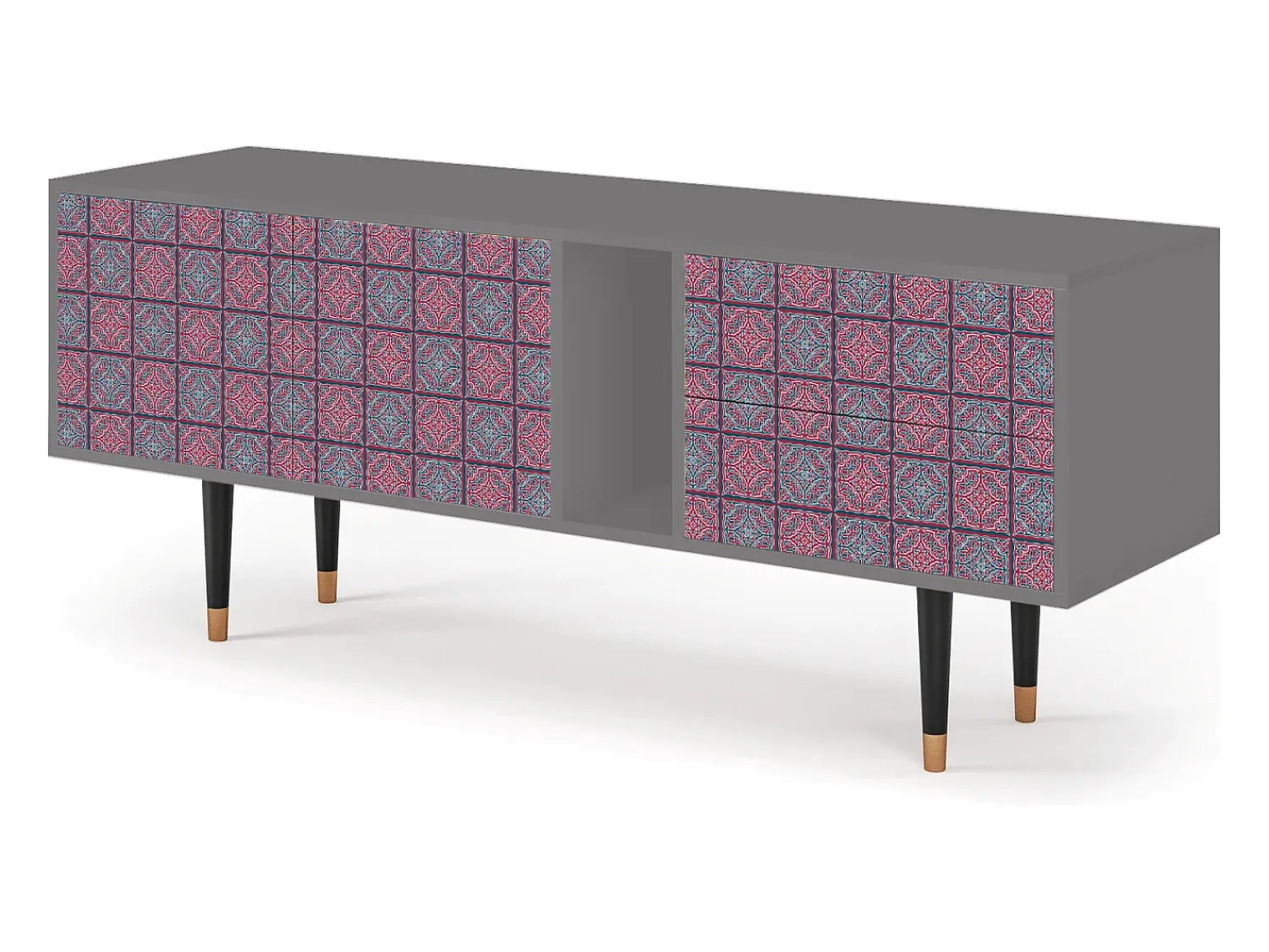 Móvel De Tv* Mueble de TV - 170х69х48 cm - T1 - Riviera Mosaic, Cinza Cinzento