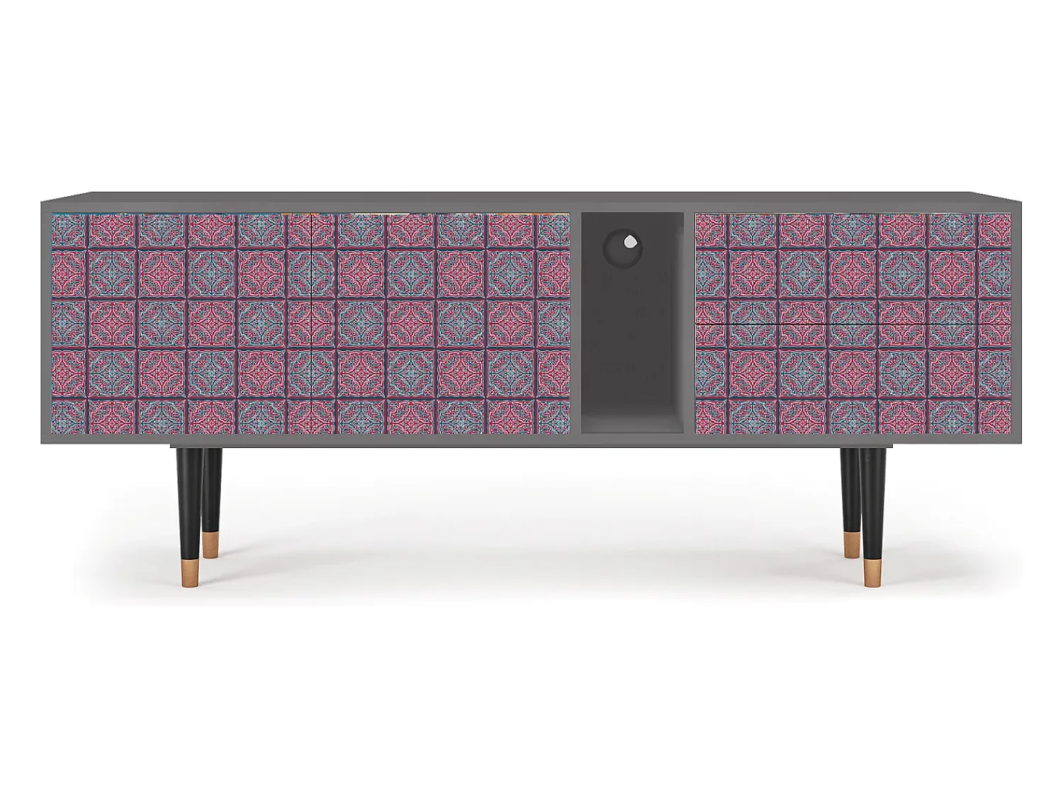 Móvel De Tv* Mueble de TV - 170х69х48 cm - T1 - Riviera Mosaic, Cinza Cinzento