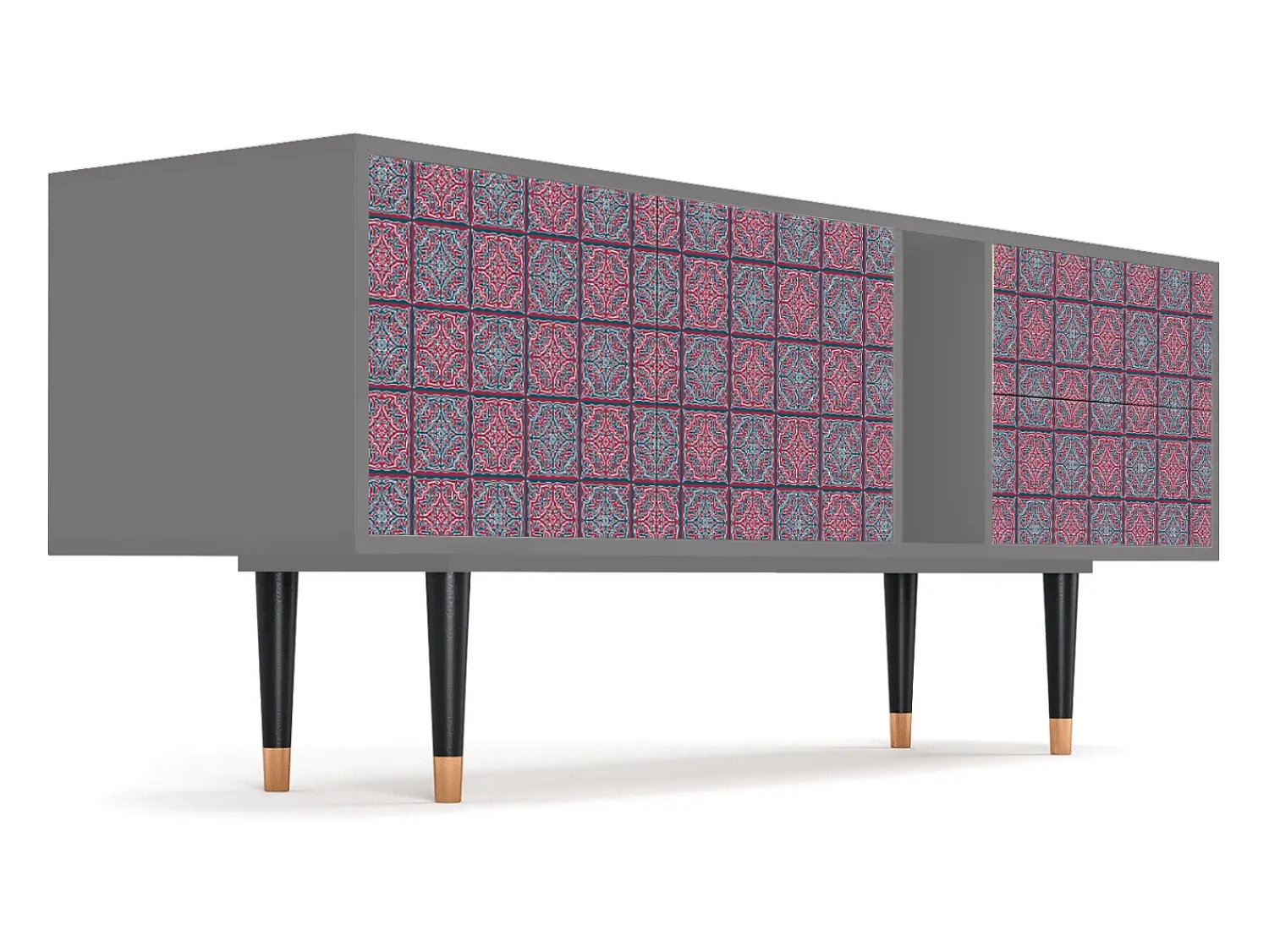 Móvel De Tv* Mueble de TV - 170х69х48 cm - T1 - Riviera Mosaic, Cinza Cinzento