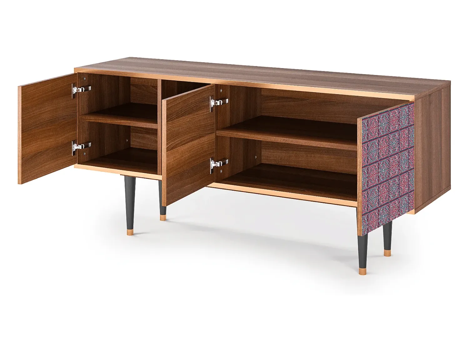 Móvel De Tv| Mueble de TV - 150х69х41 cm - T5 - Riviera Mosaic, Nogueira Castanho