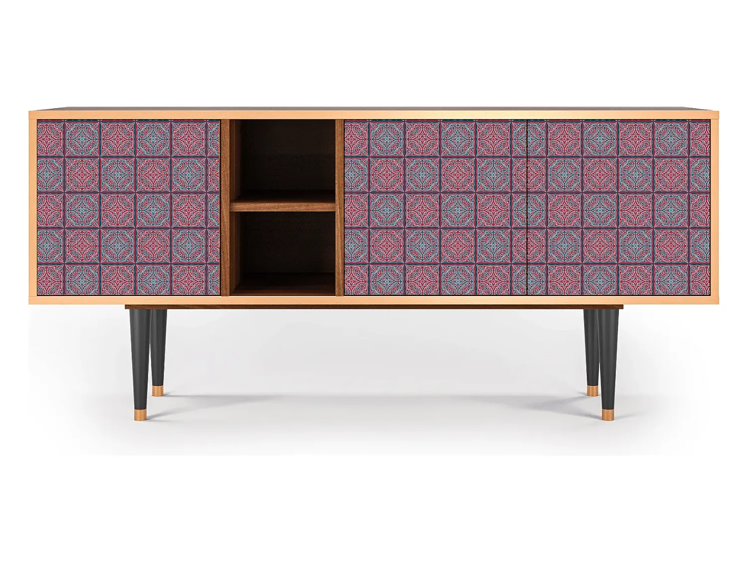 Móvel De Tv| Mueble de TV - 150х69х41 cm - T5 - Riviera Mosaic, Nogueira Castanho
