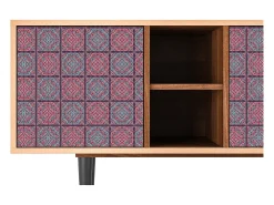 Móvel De Tv| Mueble de TV - 150х69х41 cm - T5 - Riviera Mosaic, Nogueira Castanho