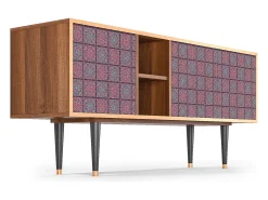 Móvel De Tv| Mueble de TV - 150х69х41 cm - T5 - Riviera Mosaic, Nogueira Castanho