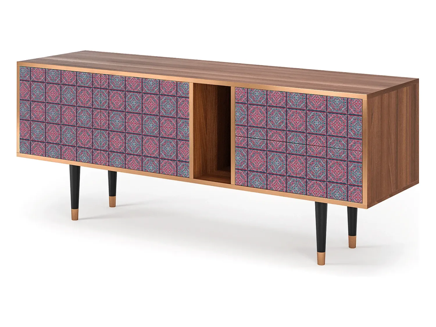 Móvel De Tv| Mueble de TV - 170х69х48 cm - T1 - Riviera Mosaic, Nogueira Castanho