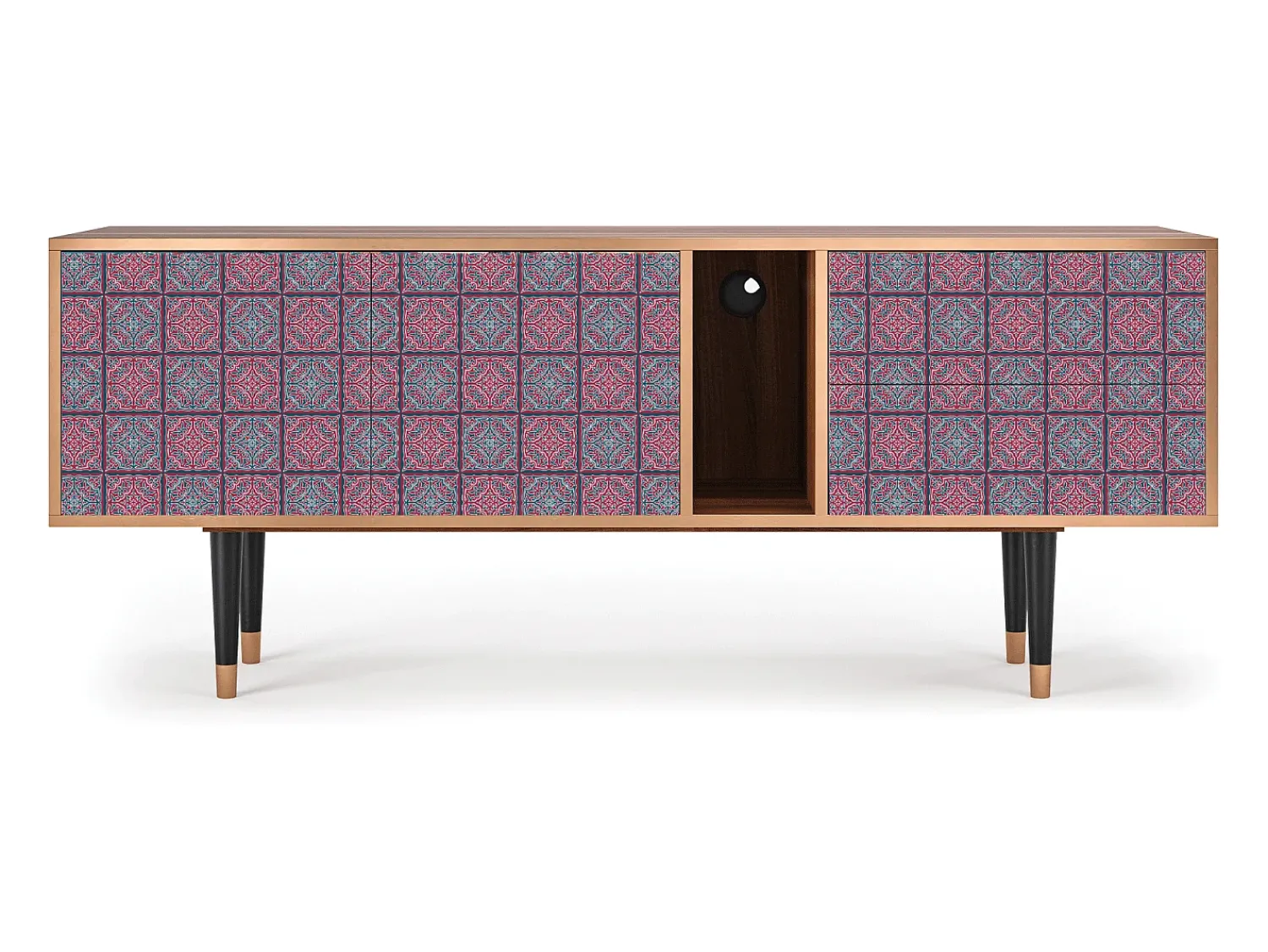 Móvel De Tv| Mueble de TV - 170х69х48 cm - T1 - Riviera Mosaic, Nogueira Castanho