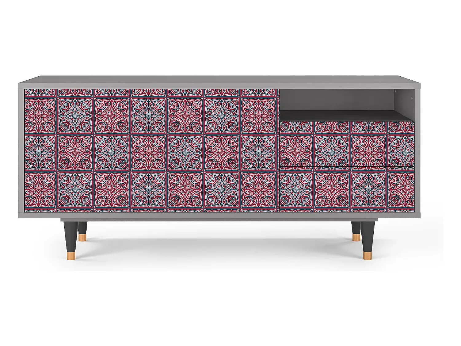 Sale Mueble de TV - 125х56х41 cm - T7 - Riviera Mosaic, Cinza Cinzento