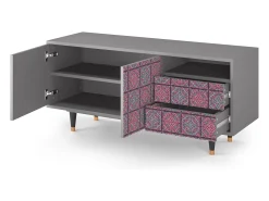Sale Mueble de TV - 125х56х41 cm - T7 - Riviera Mosaic, Cinza Cinzento