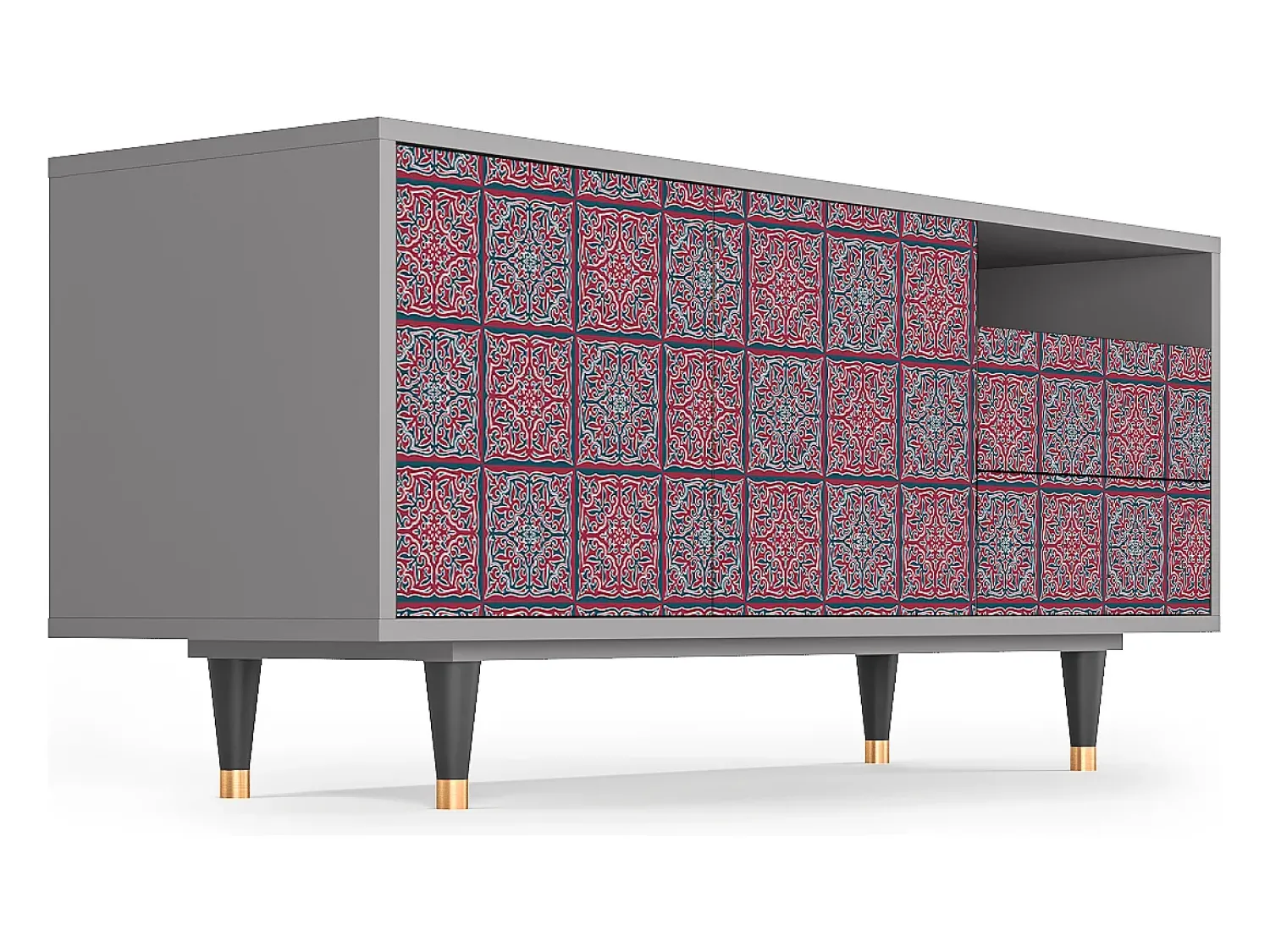 Sale Mueble de TV - 125х56х41 cm - T7 - Riviera Mosaic, Cinza Cinzento