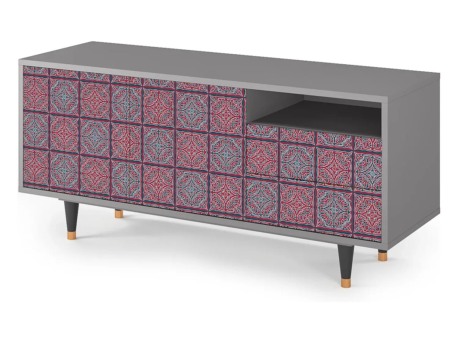 Sale Mueble de TV - 125х56х41 cm - T7 - Riviera Mosaic, Cinza Cinzento