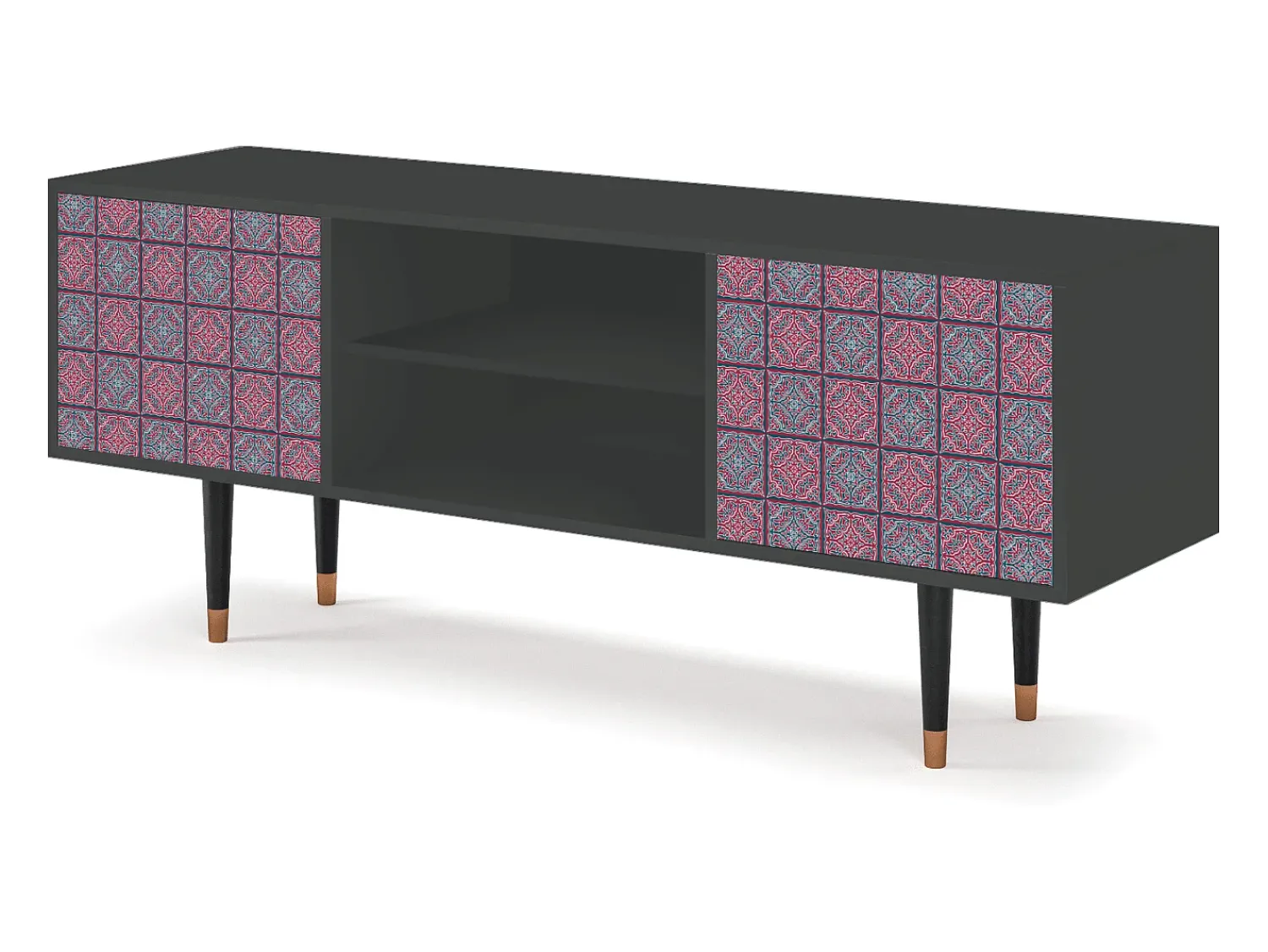 Móvel De Tv* Mueble de TV - 170х69х48 cm - T2 - Riviera Mosaic, Antracite Cinza antracite