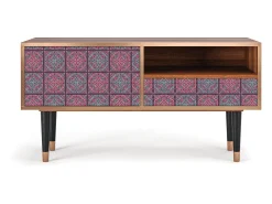Móvel De Tv* Mueble de TV - 115х59х48 cm - T3 - Riviera Mosaic, Nogueira Castanho