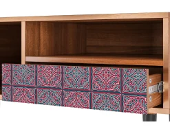 Móvel De Tv* Mueble de TV - 115х59х48 cm - T3 - Riviera Mosaic, Nogueira Castanho