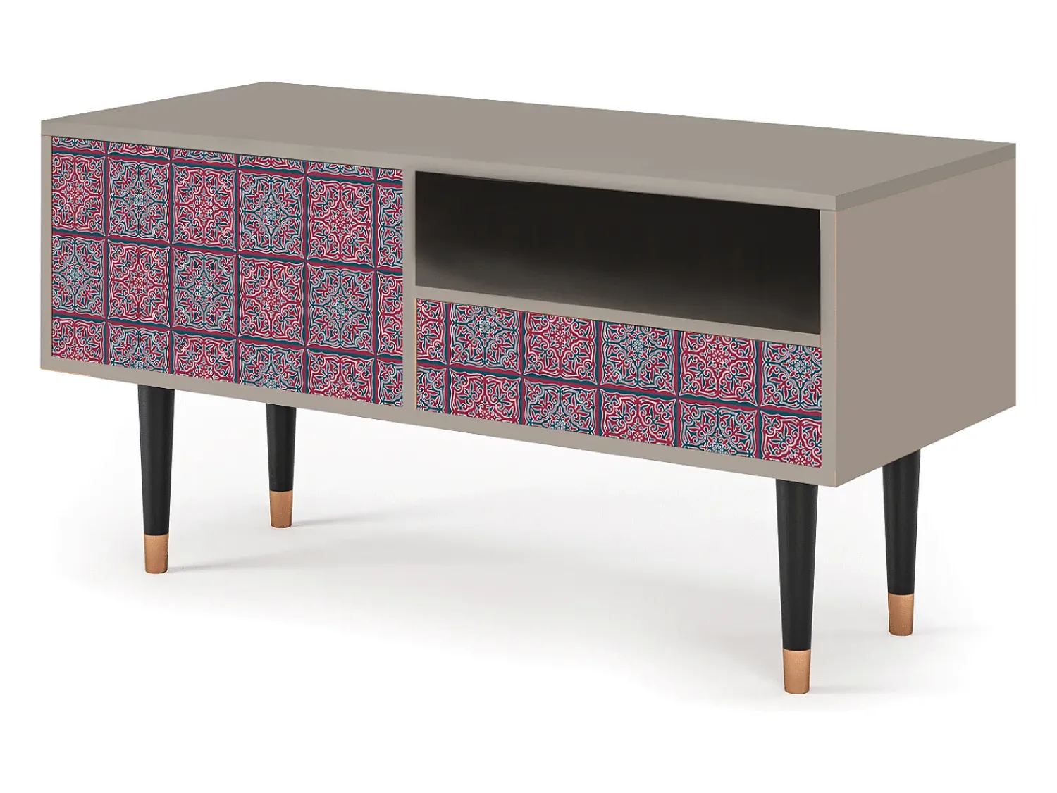 Móvel De Tv* Mueble de TV - 115х59х48 cm - T3 - Riviera Mosaic, Areia Bege