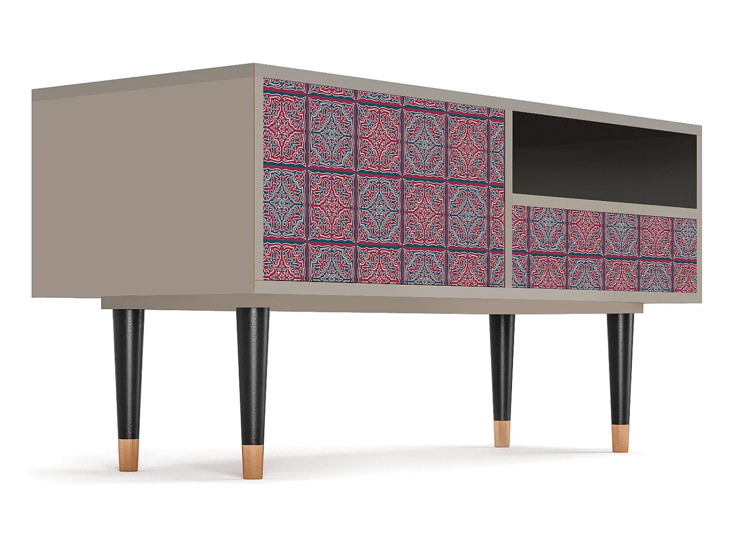 Móvel De Tv* Mueble de TV - 115х59х48 cm - T3 - Riviera Mosaic, Areia Bege