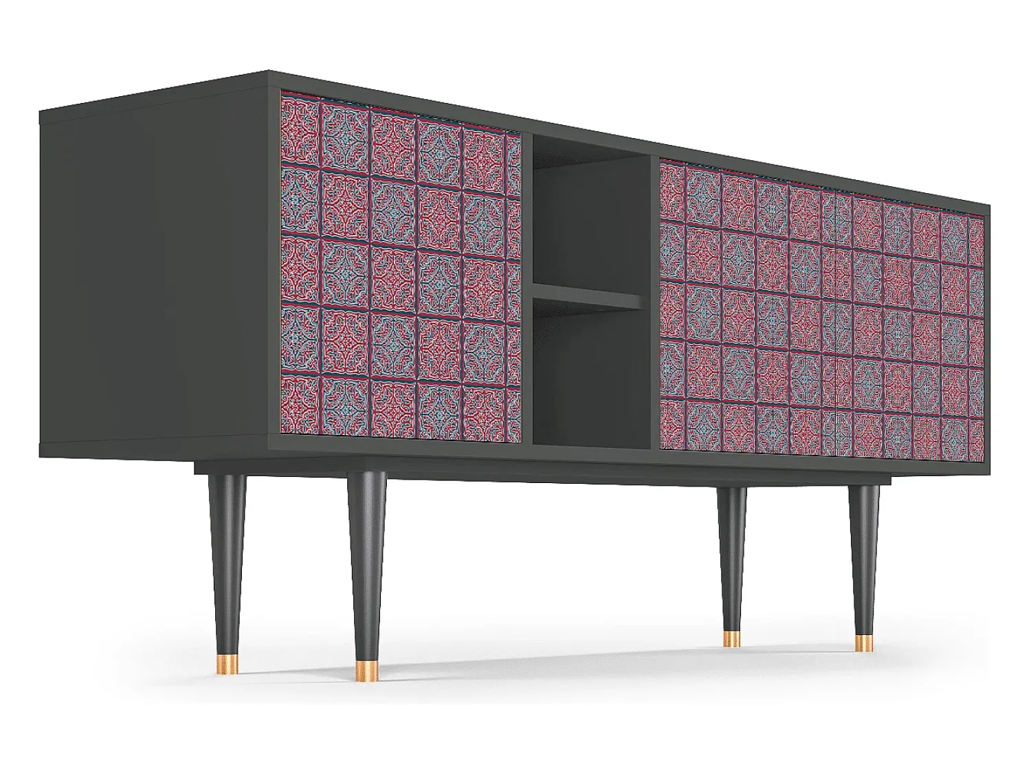 Mueble de TV - 150х69х41 cm - T5 - Riviera Mosaic, Antracite^ Móvel De Tv