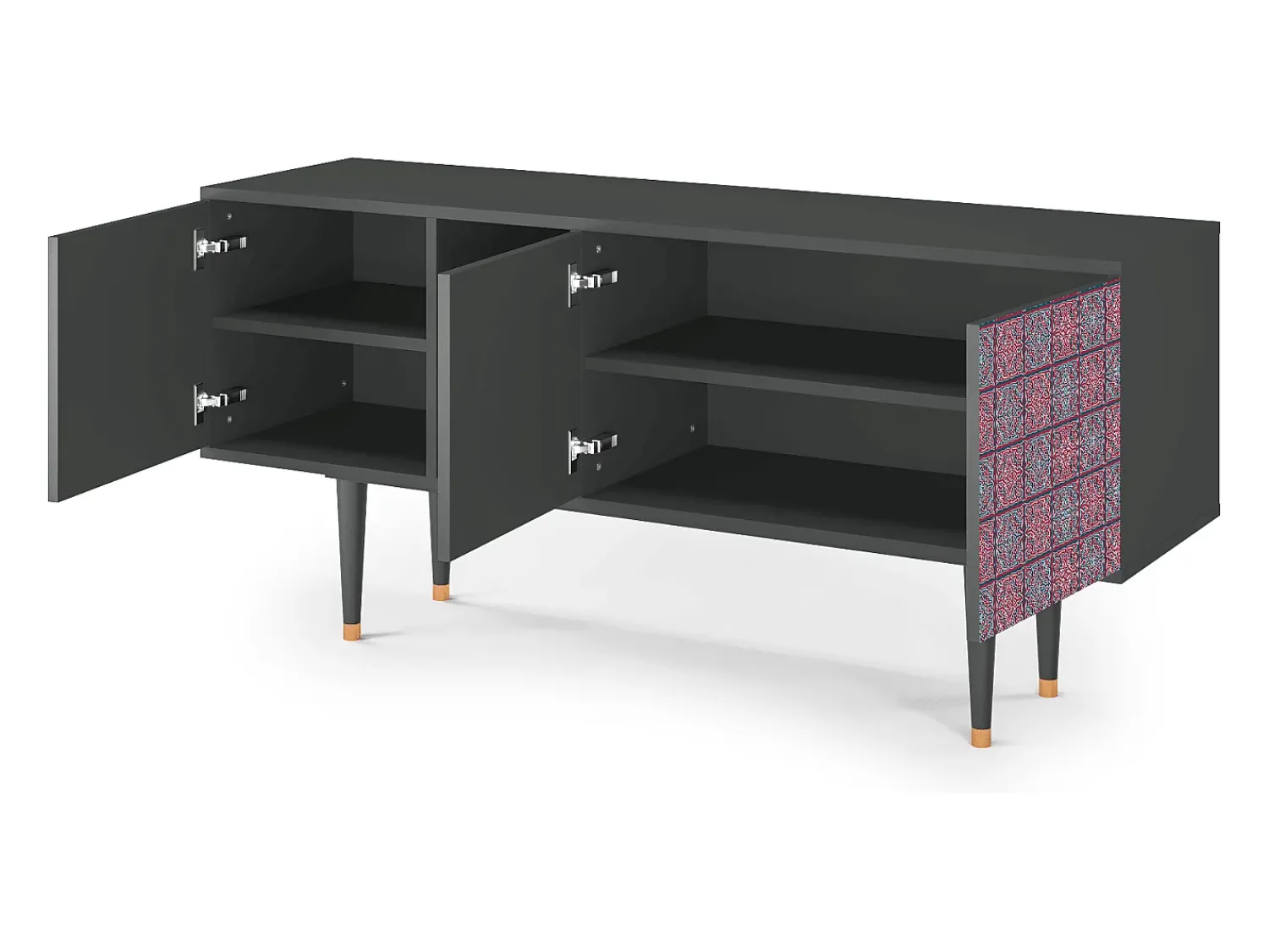 Mueble de TV - 150х69х41 cm - T5 - Riviera Mosaic, Antracite^ Móvel De Tv