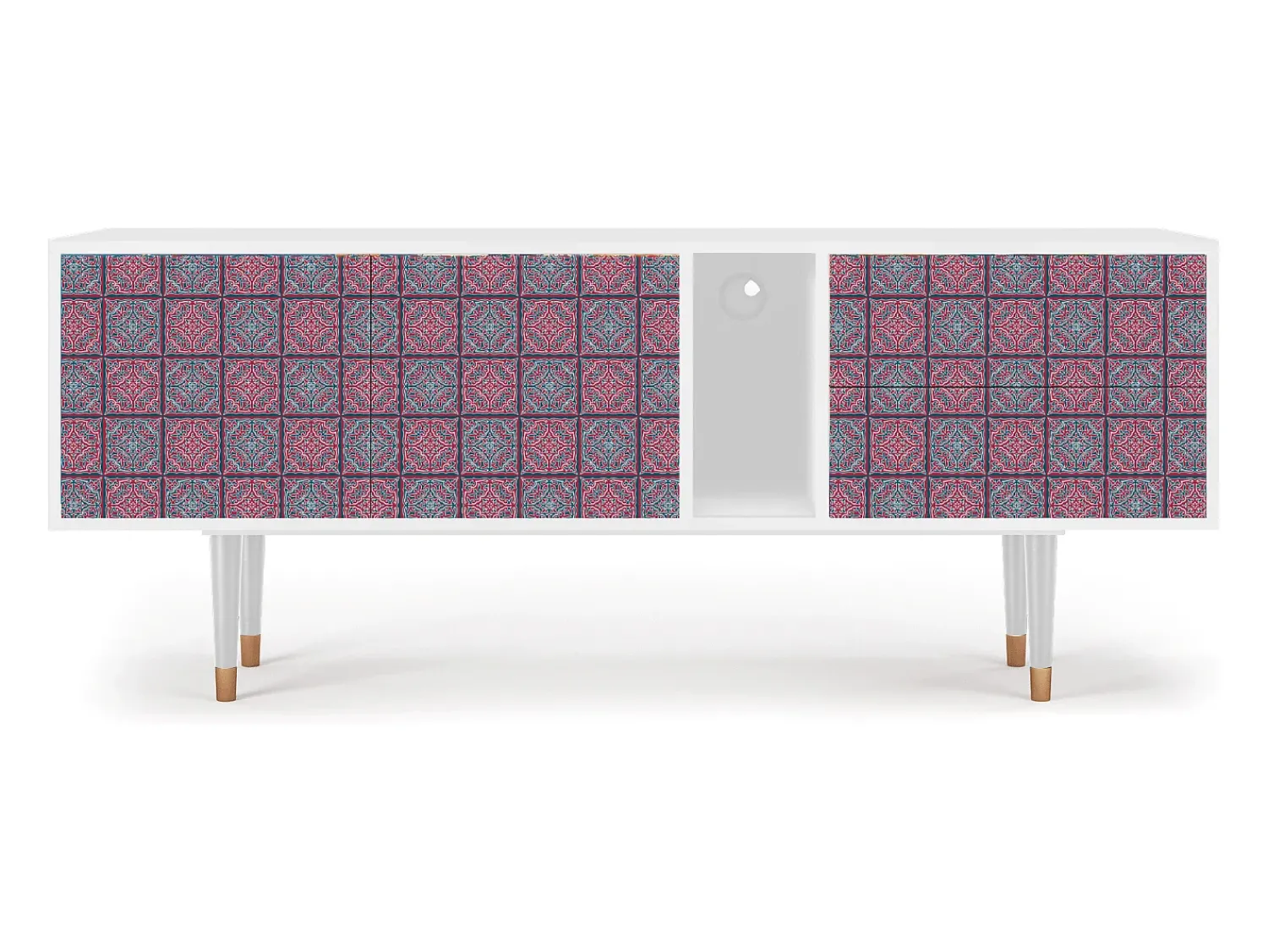 Mueble de TV - 170х69х48 cm - T1 - Riviera Mosaic, Branco^ Móvel De Tv
