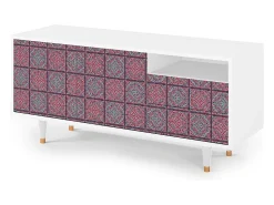 Móvel De Tv* Mueble de TV - 125х56х41 cm - T7 - Riviera Mosaic, Branco Bege