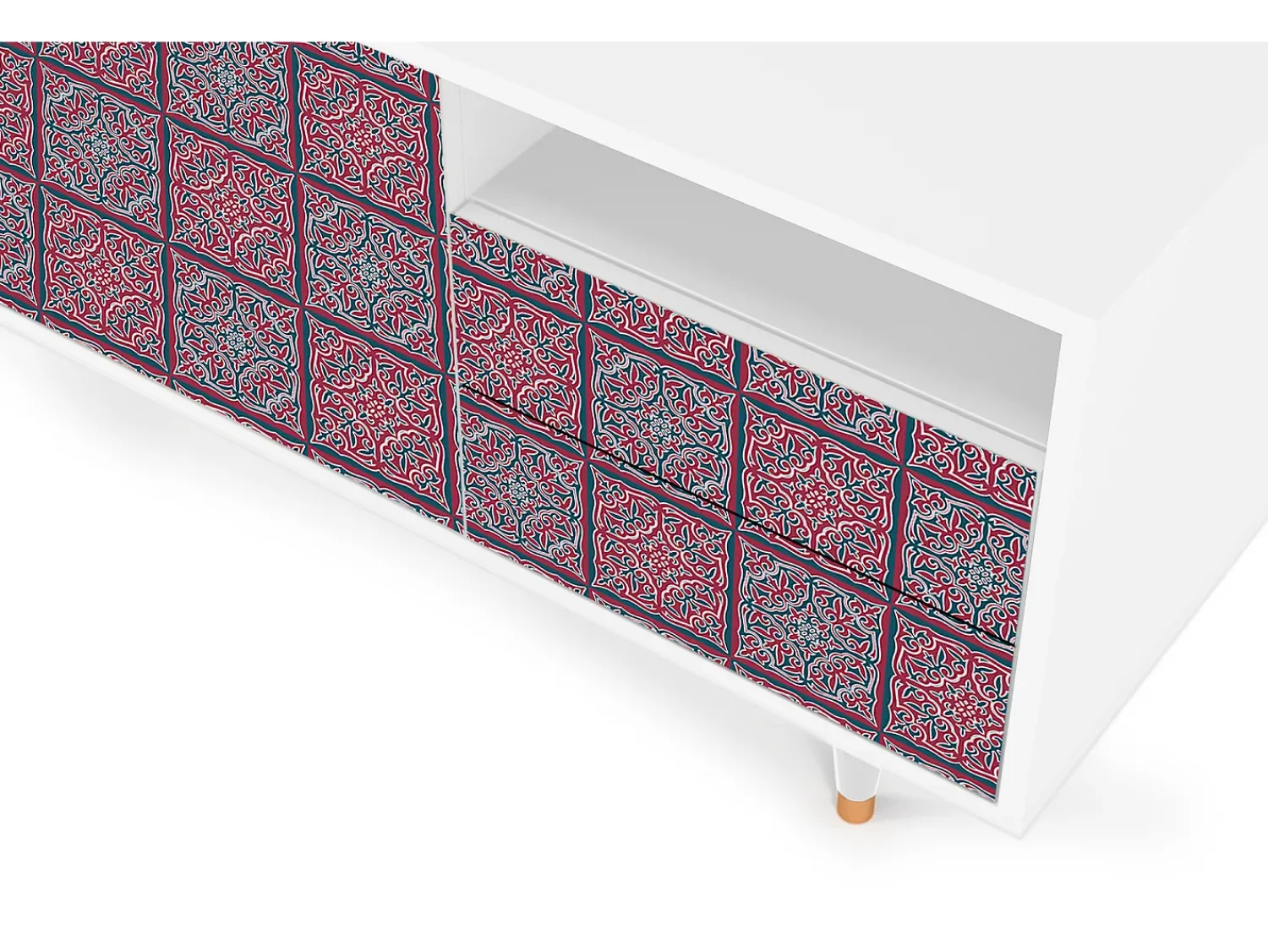 Móvel De Tv* Mueble de TV - 125х56х41 cm - T7 - Riviera Mosaic, Branco Bege