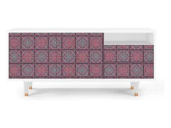 Móvel De Tv* Mueble de TV - 125х56х41 cm - T7 - Riviera Mosaic, Branco Bege
