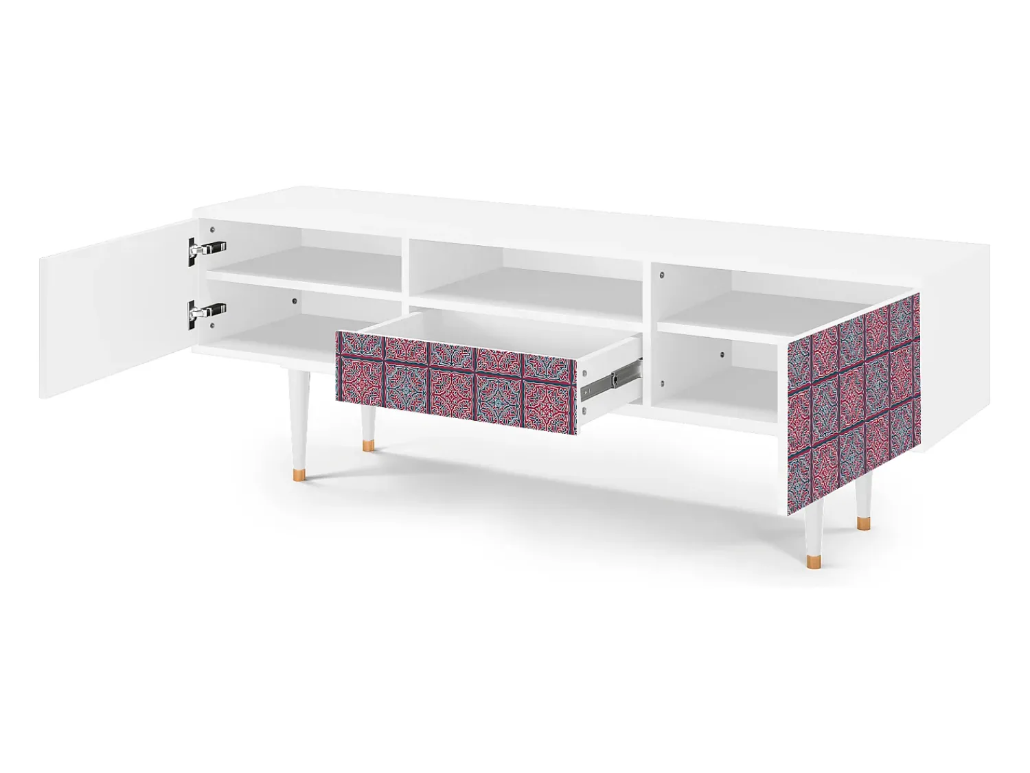 Online Mueble de TV - 170х59х41 cm - T6 - Riviera Mosaic, Branco Bege