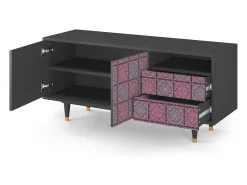 Mueble de TV - 125х56х41 cm - T7 - Riviera Mosaic, Antracite^ Móvel De Tv