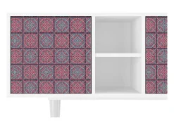 Móvel De Tv* Mueble de TV - 150х69х41 cm - T5 - Riviera Mosaic, Branco Bege