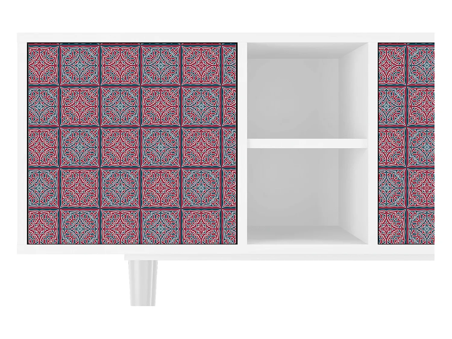 Móvel De Tv* Mueble de TV - 150х69х41 cm - T5 - Riviera Mosaic, Branco Bege