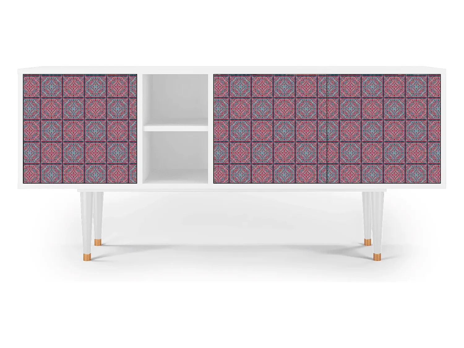Móvel De Tv* Mueble de TV - 150х69х41 cm - T5 - Riviera Mosaic, Branco Bege