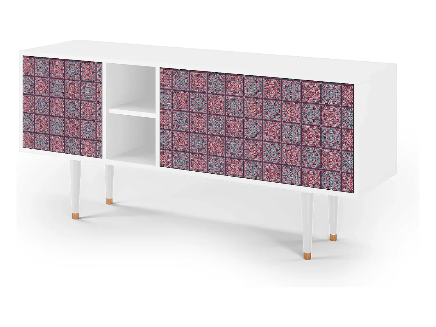 Móvel De Tv* Mueble de TV - 150х69х41 cm - T5 - Riviera Mosaic, Branco Bege
