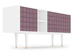 Móvel De Tv* Mueble de TV - 150х69х41 cm - T5 - Riviera Mosaic, Branco Bege