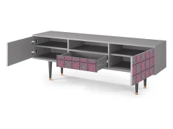 Móvel De Tv| Mueble de TV - 170х59х41 cm - T6 - Riviera Mosaic, Cinza Cinzento