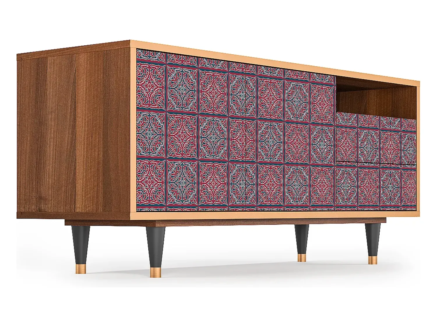 Mueble de TV - 125х56х41 cm - T7 - Riviera Mosaic, Nogueira^ Móvel De Tv