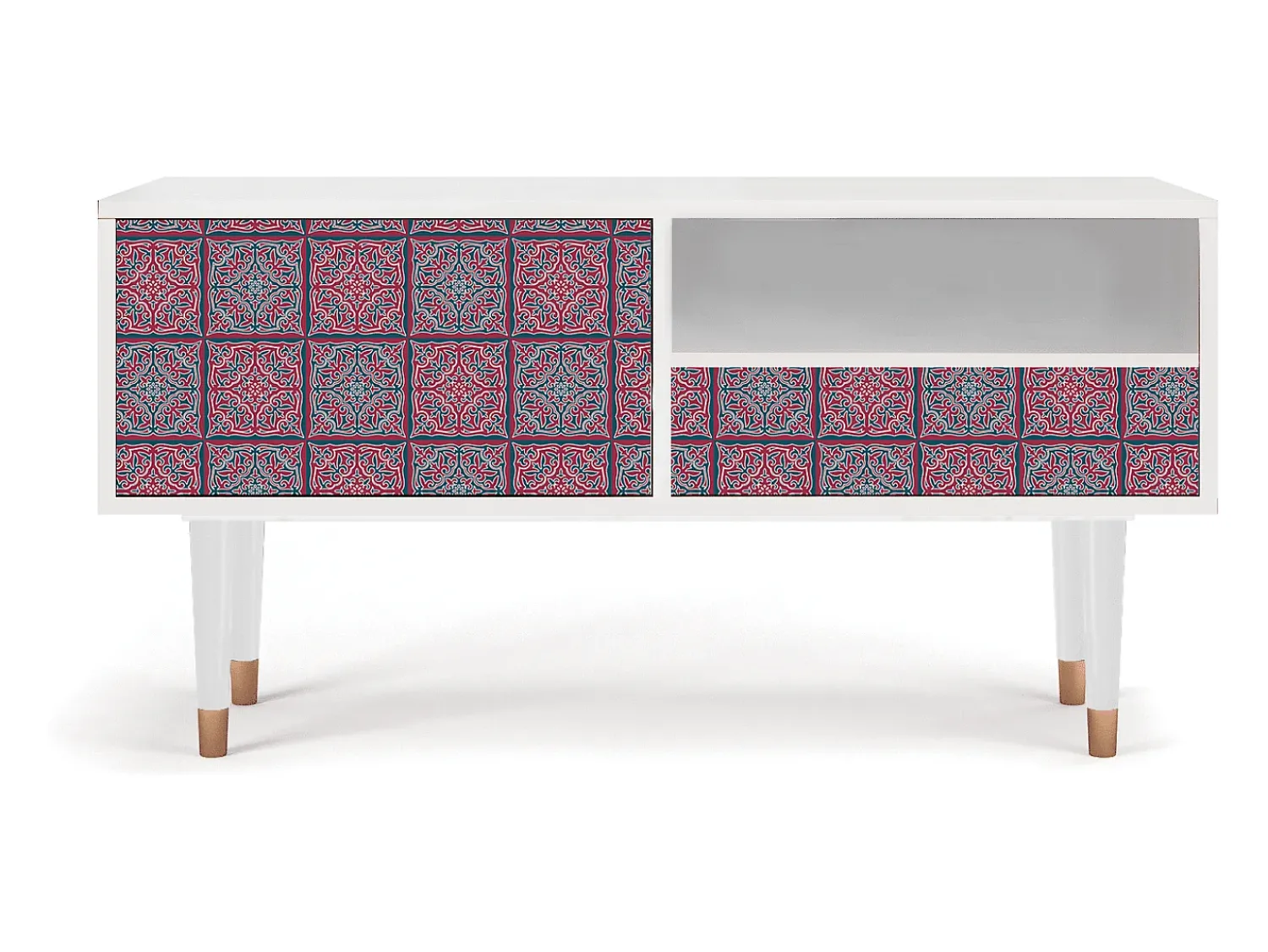 Móvel De Tv| Mueble de TV - 115х59х48 cm - T3 - Riviera Mosaic, Branco Bege