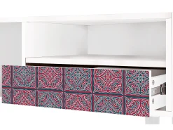 Móvel De Tv| Mueble de TV - 115х59х48 cm - T3 - Riviera Mosaic, Branco Bege