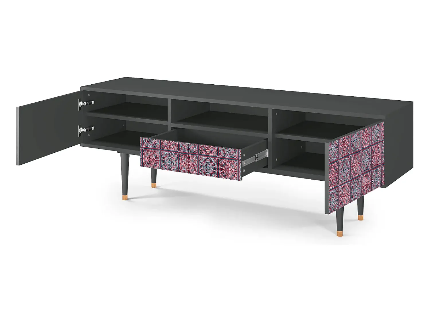 Mueble de TV - 170х59х41 cm - T6 - Riviera Mosaic, Antracite^ Móvel De Tv
