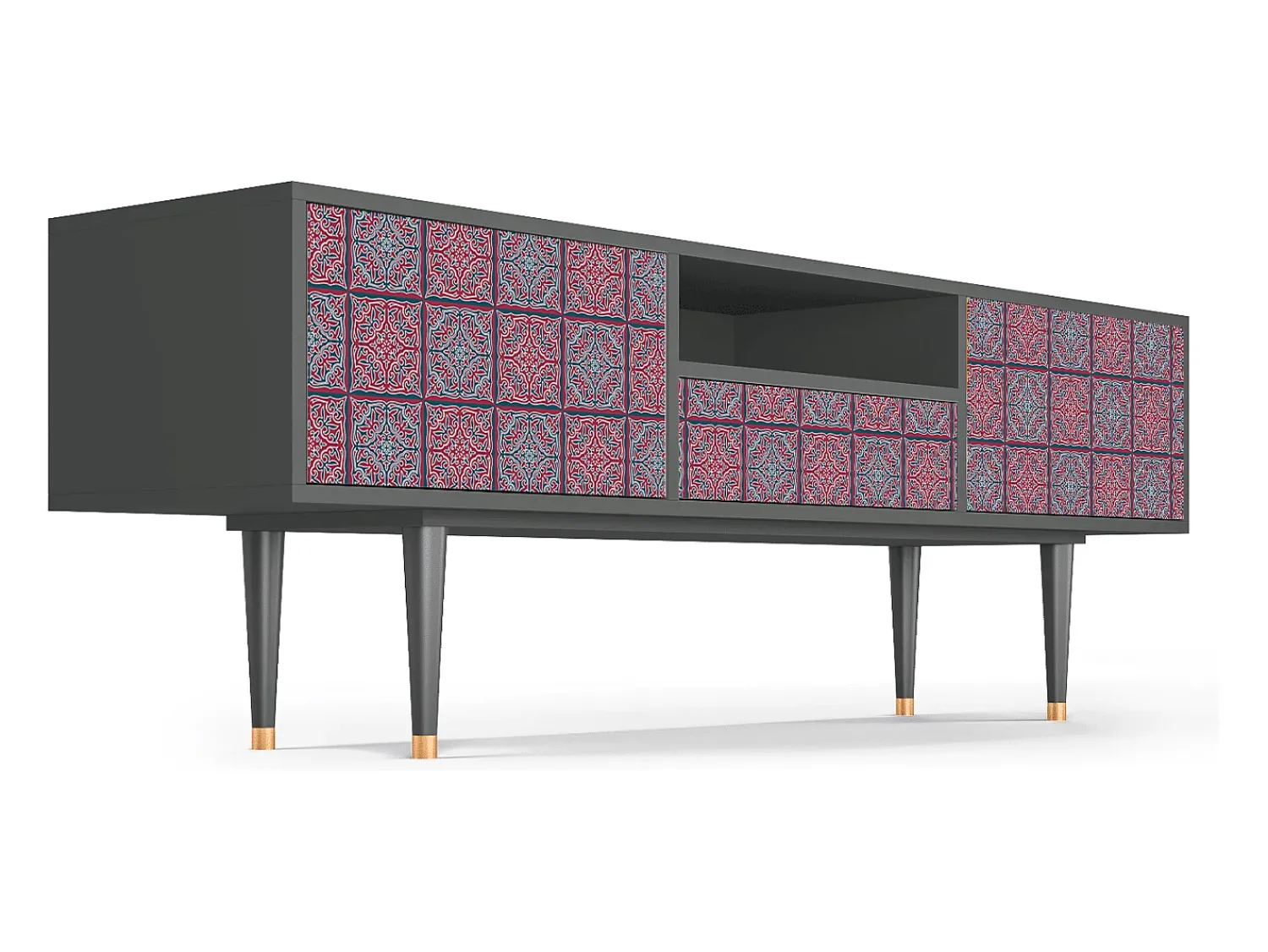 Mueble de TV - 170х59х41 cm - T6 - Riviera Mosaic, Antracite^ Móvel De Tv
