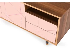 Móvel De Tv* Mueble de TV - 125х56х41 cm - T7 - Rose Quartz, Nogueira Castanho