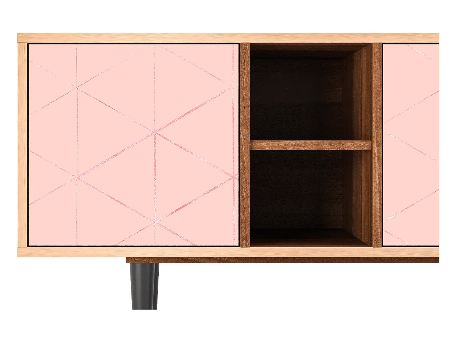Móvel De Tv| Mueble de TV - 150х69х41 cm - T5 - Rose Quartz, Nogueira Castanho
