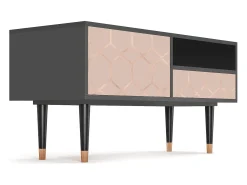 Hot Mueble de TV - 115х59х48 cm - T3 - Rose Honeycomb, Antracite Cinza antracite