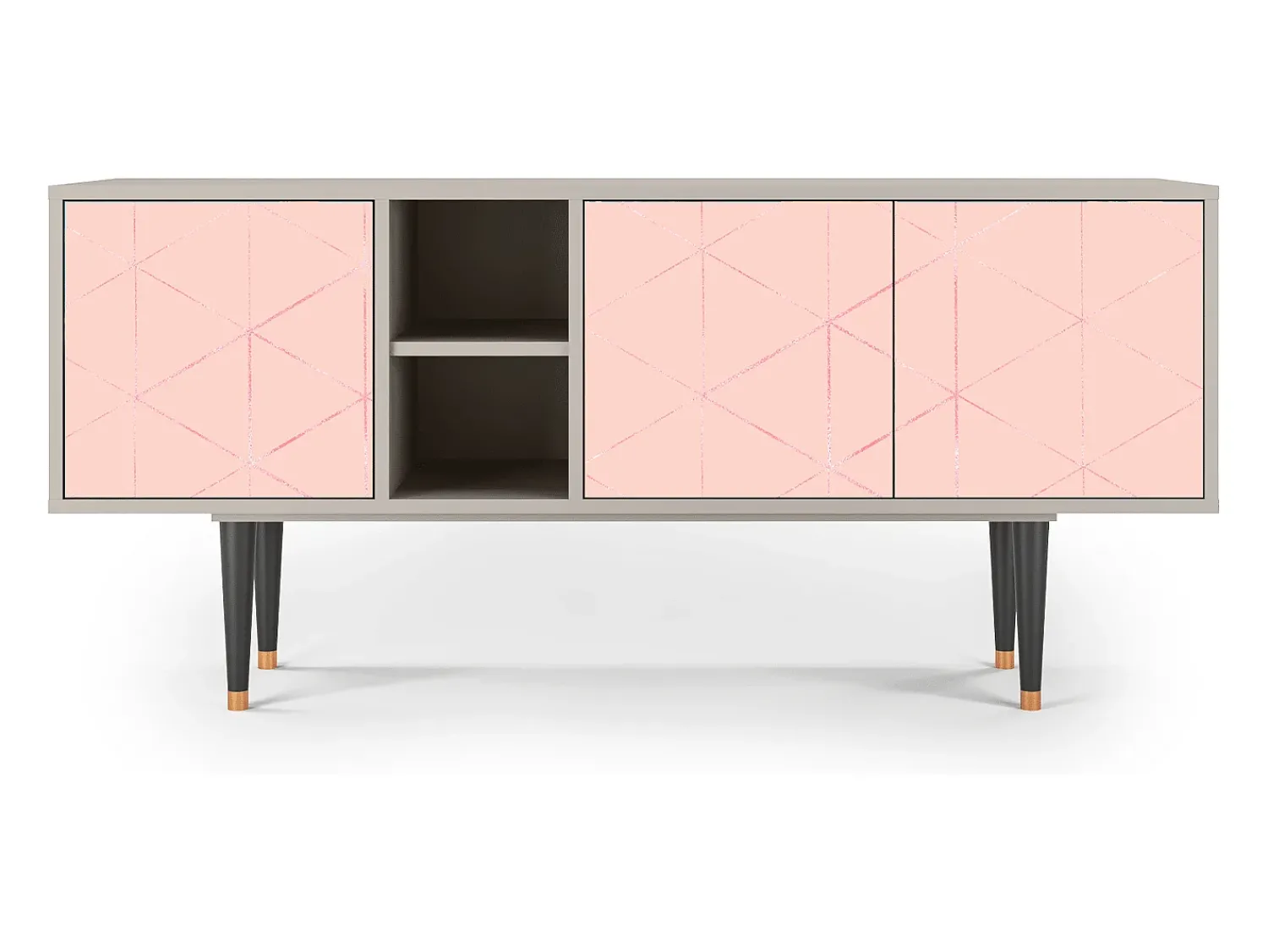 Online Mueble de TV - 150х69х41 cm - T5 - Rose Quartz, Areia Bege