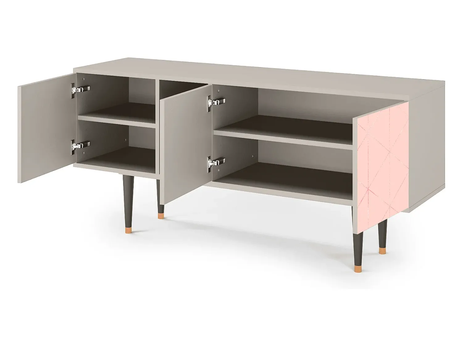 Online Mueble de TV - 150х69х41 cm - T5 - Rose Quartz, Areia Bege