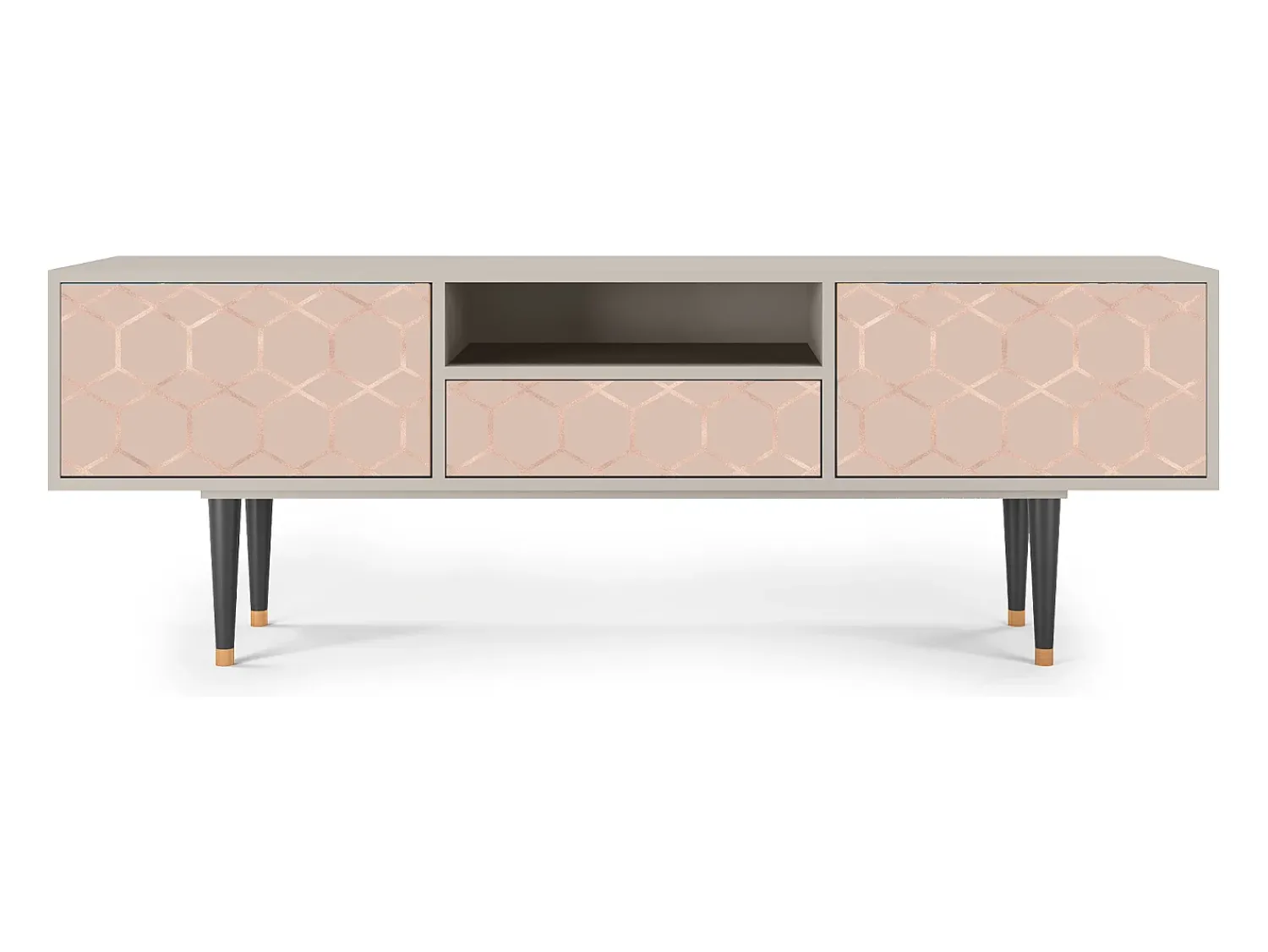 Mueble de TV - 170х59х41 cm - T6 - Rose Honeycomb, Areia^ Móvel De Tv
