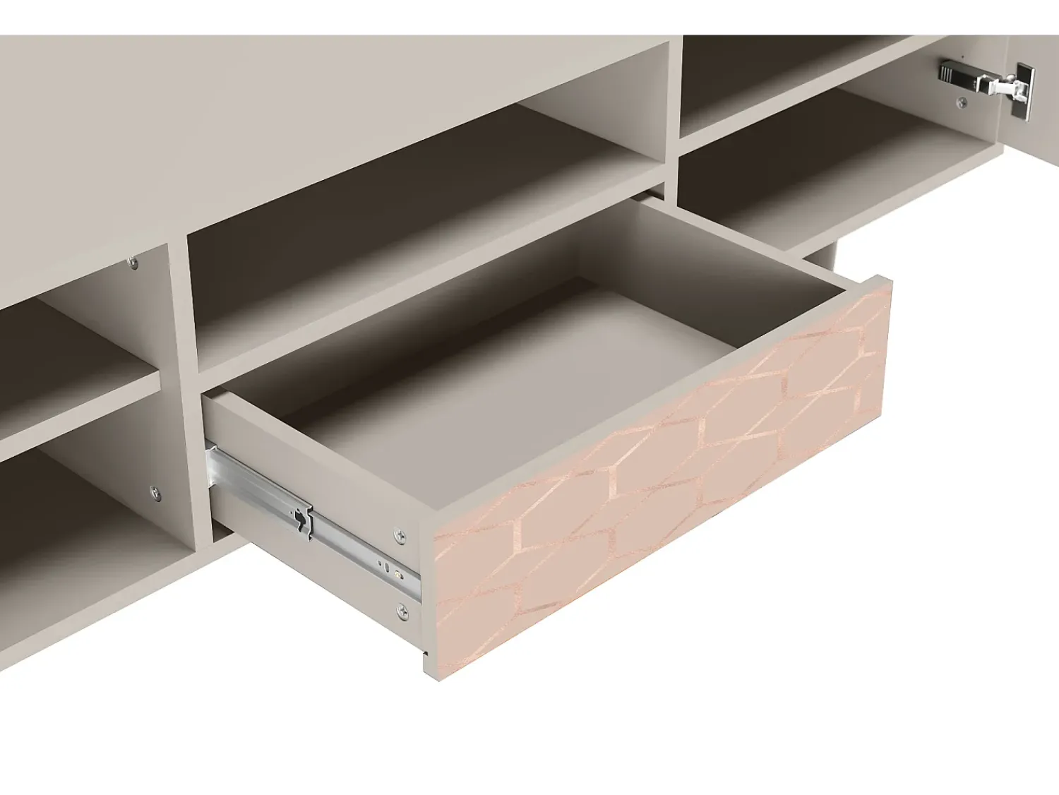 Mueble de TV - 170х59х41 cm - T6 - Rose Honeycomb, Areia^ Móvel De Tv