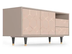 Mueble de TV - 125х56х41 cm - T7 - Rose Honeycomb, Latte^ Móvel De Tv